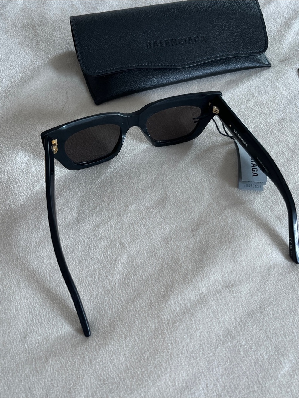 Balenciaga Square-Frame Acetate Sunglasses Black Womens BB0234S NWT - Picture 9 of 15